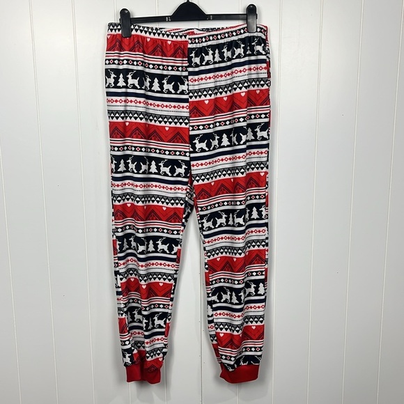 Ekouaer Womens Christmas Pajamas XL Red White Black Reindeer Trees Stripe Soft - Picture 9 of 16